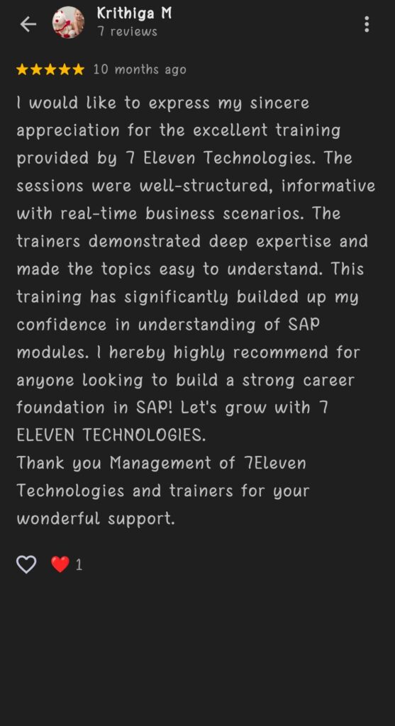 Feed back of 7 Eleven technologies