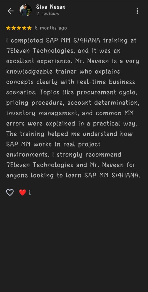 Feed back of 7 Eleven technologies